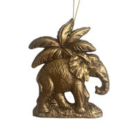 Gold Elephant w. Tree Hanging 7cm