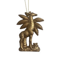 Gold Giraffe w. Tree Hanging 7cm