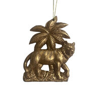 Gold Tiger w. Tree Hanging 7cm