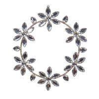 Wire Champagne Silver Flower Wreath 22cm