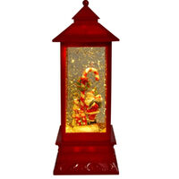 Lantern Santa w. Candy Cane 30cm