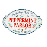 Peppermint Parlor Metal Sign 40cm