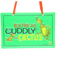 Cuddly Cactus Grinch Metal Sign 15cm