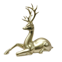 Large Champagne Sitting Reindeer 48cm