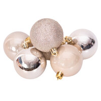 Light Champagne Baubles 6 x 6cm 6cm