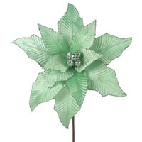 Mint Green Velour Poinsettia 50cm