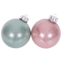 Pale Pink & Mint Bauble Mixed 12cm 1pc