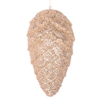 Champagne Glitter Pinecone Hanging 28cm