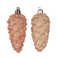 Glitter Pinecones Hanging 3pk 1pc 2 Assorted 9cm