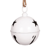 White Metal Bell with Star Cut Out 25cm