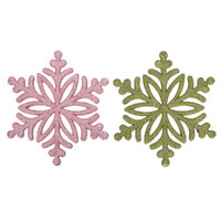 Pink or Green Large Snowflake 1pc 2 Asst 28cm