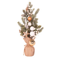 Tree w. White Berries in Burlap Pot 50cm