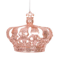 Pink Glitter Crown Hanging 8cm
