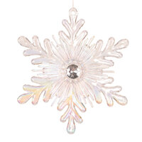 Iridescent Clear Snowflake Hanging 14cm