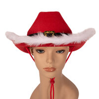 Red Christmas Cowboy Hat One Size