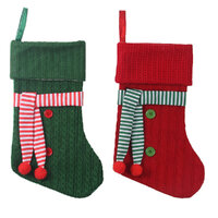 Christmas Stockings w. Scarf 1pc 2 Asst 46cm