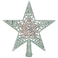 Star Tree Topper Mint & Champagne Glitter 20cm