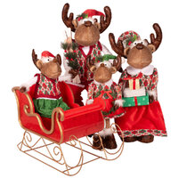 Musical Mouse Family In Sleigh 97cm