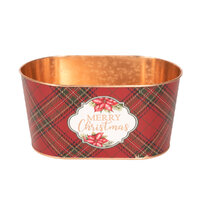 Planter w. Argyle Pattern Metal 23cm