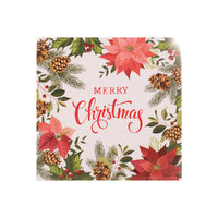 Poinsettia Napkins 25pk 2Ply 33cm