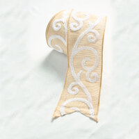 Jute Ribbon w. White Towel Swirl Design 500cm