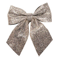 Silver Glitter Bow 30cm