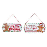 Gingerbread Hanging Plaque 1pc 2 Asst