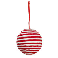 Candy Cane Fleece Bauble 12cm