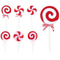 Giant Candy Cane Velvet Lollipop 1pc 6 Asst