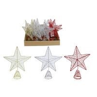 Glitter Wire Star Topper 1pc 3 Asst