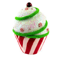 Red Green Swirl Candy Cupcake 11cm