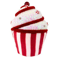 Red White Swirl Candy Cupcake 11cm