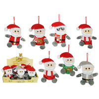 Plush Hanging Santa 15cm Assorted