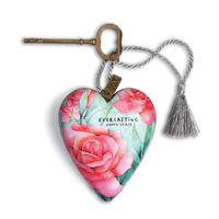 June Pink Rose Art Heart