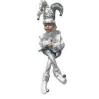 Silver Jester Sitting Musical Wind Up 40cm