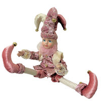 Pink Jester Sitting Musical Wind Up 40cm