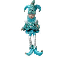 Blue Jester Sitting Boy Musical Wind Up 43cm