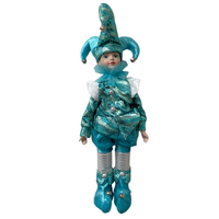 Blue Jester Standing Boy Musical Wind Up 43cm