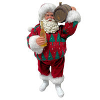 Standing Santa Clause w. Wine & Barrel 28cm