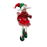 Red & Green Elf Girl Posable 45cm
