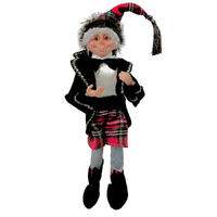Elf w. Glasses Plaid Red & Black 36cm