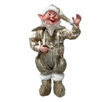 Champagne Elf Standing Musical Wind Up 40cm