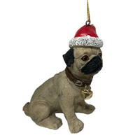 Christmas Pug Apricot-Fawn 10cm