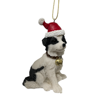 Christmas Border Collie White & Black 10cm