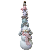 Snowman w. Animals Friends Stack 26cm