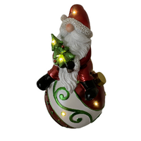 Gnome Sitting on Red Bauble LED 25cm