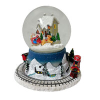 Snow Globe Santa & Reindeer Musical Wind-up
