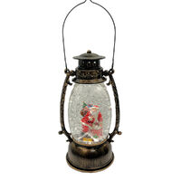 Lantern Brass Oval Santa Chimney 25cm