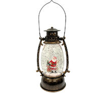 Lantern Brass Oval Santa List 25cm