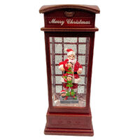 Lantern Phonebooth Santa/Elves 25cm
